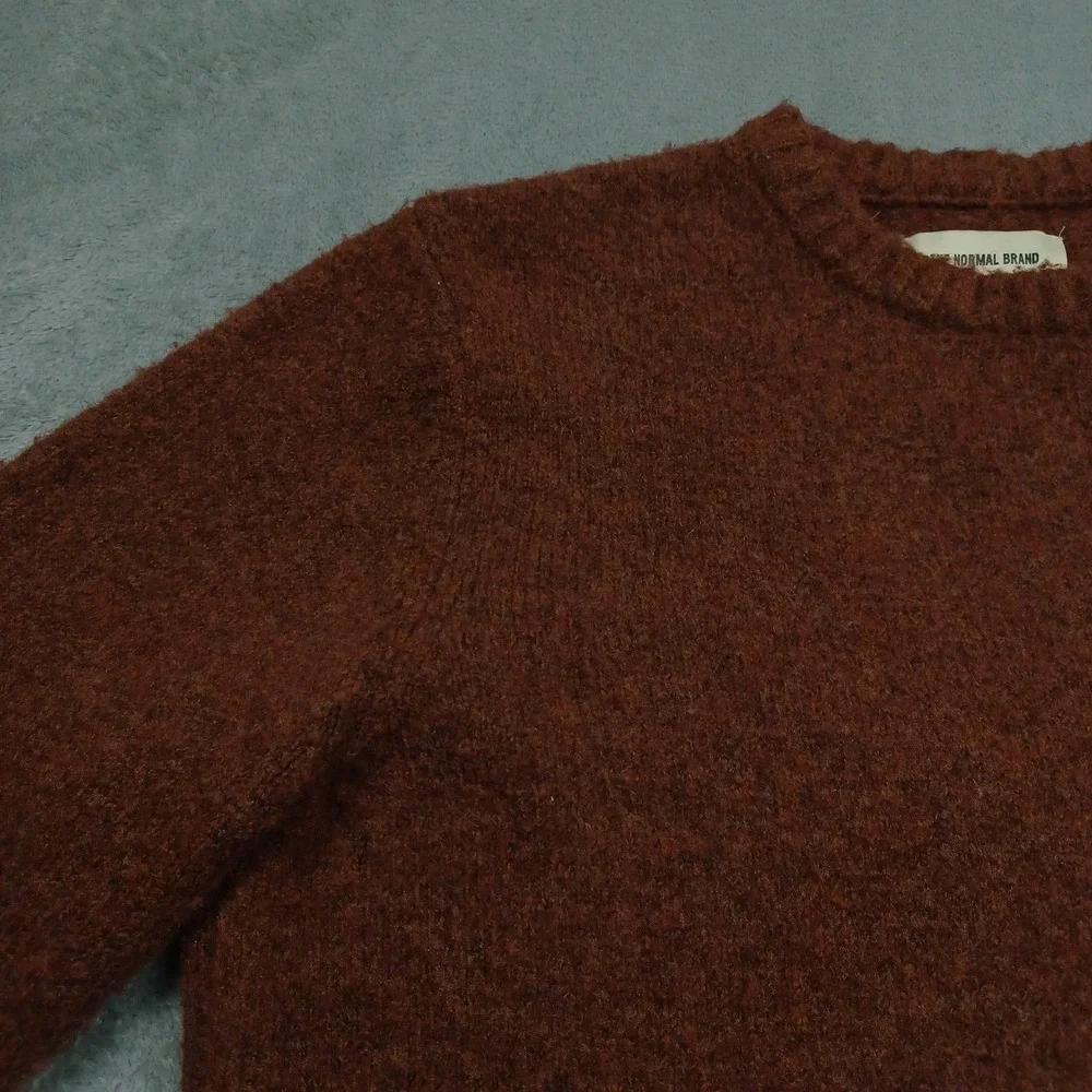 Normal Brand Sweater Mens Medium Brown Crew Neck Pullover Wool Blend‎